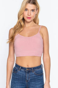 Round Neck Removable Bra Cup Twisted Back Cami Top Style