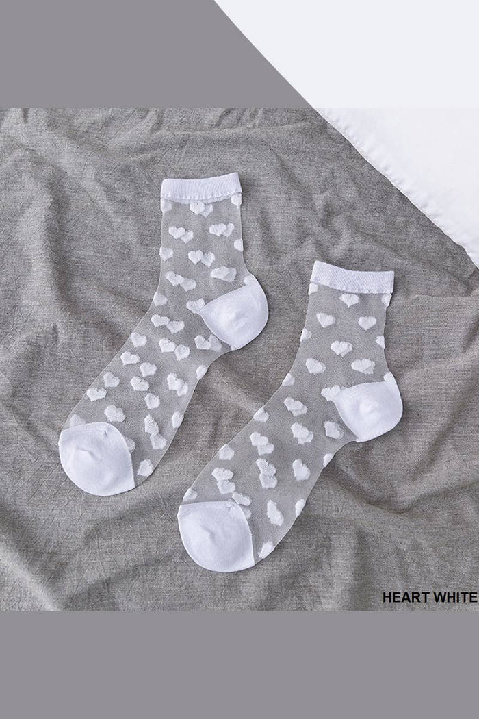 42POPS Socks: Heart Sheer Socks for Women - Stylish and Comfortable