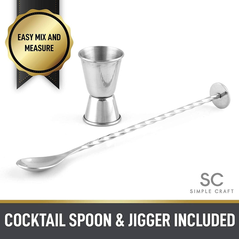 Stainless Steel 24 oz Cocktail Shaker with Strainer