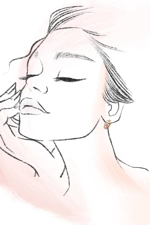 Baguette Stone Double Hoop Huggie Earrings | Hypoallergenic | SeaJay’s Boutique