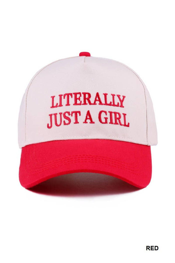 “Literally Just A Girl” Two Tone Baseball Hat