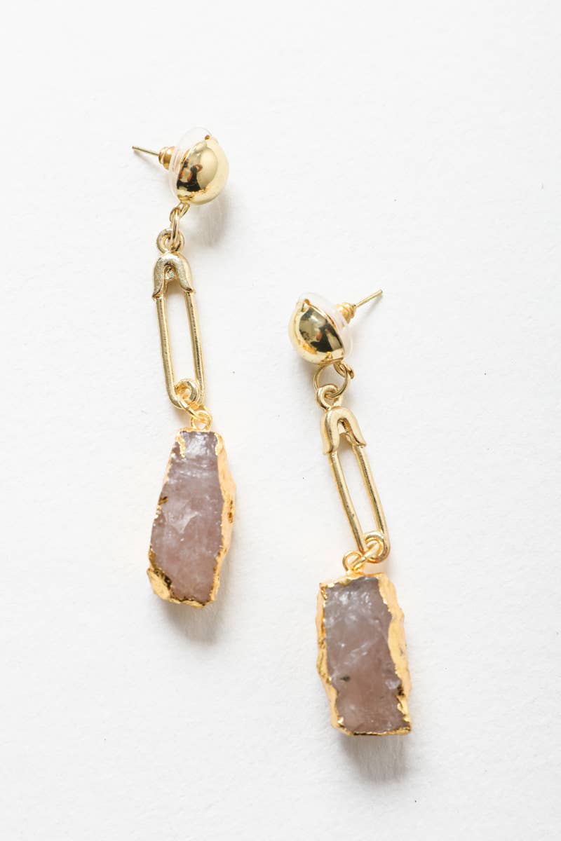 Gemstone Pin Drop Fashion Earrings for Elegant Style