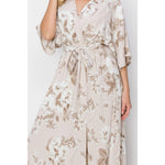 CASUAL TAUPE FLOWER PRINTED MAXI DRESS