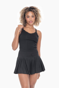 Ribbed Lace Trim Tank Top for Stylish Everyday Wear