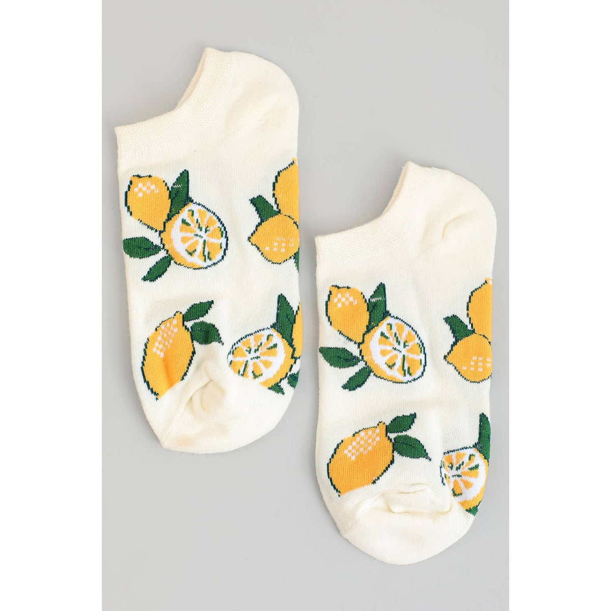 Lemon Print No Show Ankle Socks