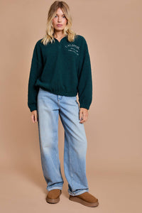 “California” Embroidered Fleece Quarter Zip Sweatshirt