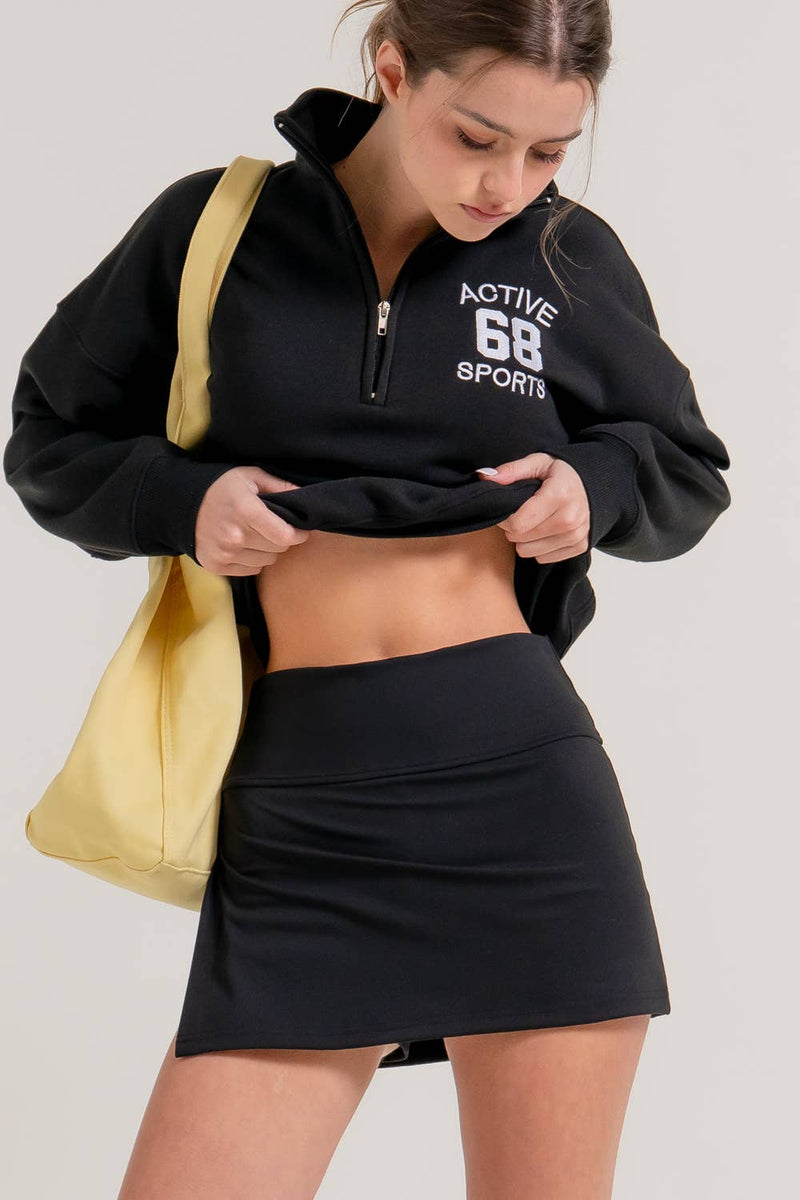 Side Slit Style Activewear Skort for Women in Soft Nylon Span Fabric