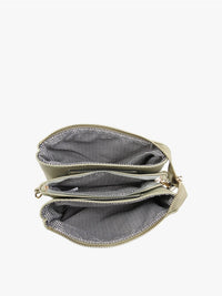 Riley Velvet 3 Compartment Crossbody Wristlet Bag