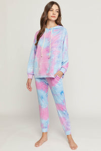 Lavender Combo Tie Dye Set for Stylish Comfort Wear