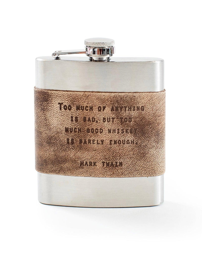 Brown Leather Flask - Too Much of Anything